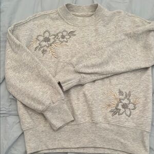 Gray Floral Embroidered kids sweatshirt